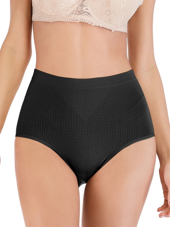 Women's Butt Lifter Shaping Panties Padded High Waist Tummy Control Shapewear Underwear Briefs Boyshorts Waist Cinchers Enhancer Underwear,Black/ Beige