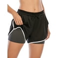 thumbnail image 1 of FANNYC Women's Double layer Running Yoga Shorts Quick-Dry Activewear Workout Exercise Athletic Jogging Shorts, 1 of 7