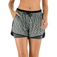 thumbnail image 1 of FANNYC Women's Double layer Running Yoga Shorts Quick-Dry Activewear Workout Exercise Athletic Jogging Shorts, 1 of 7