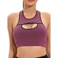 thumbnail image 1 of FANNYC Women's High Impact Support Sports Bra Seamless Wireless Racerback Sports Bra Breathable Mesh Yoga Tank Top Vest Gym Running Workout Activewear Bras With Removable Pad,6 Colors, 1 of 8