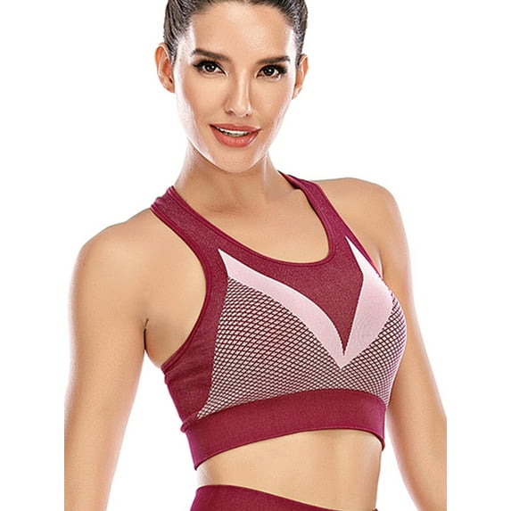FANNYC Women's Seamless Sports Bras with Removable Pads Push up Fitness Workout Yoga Bra