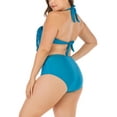 thumbnail image 1 of FANNYC Women's Plus Size Bathing Suit Swimsuit Two-Piece Braided Tassel Top High Waist Bottoming Swimwear Push Up Bikini Set For Women Black/Blue/Red, 1 of 6