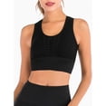 thumbnail image 1 of FANNYC Women's Seamless Sports Bra Middle Support Mesh Openwork Workout Running Crop Tops Longline Yoga Bra, 1 of 7