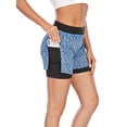 thumbnail image 1 of FANNYC Women's Sports Shorts Waistband Yoga Shorts Workout Leisure Beach Pants Fitness Loungewear Double-Layer Fabric Biker Shorts With Pockets For Gym, Jogging, Walking, 1 of 7
