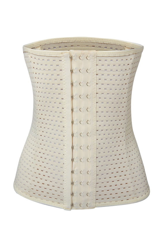 Women's Tummy Control Body Shaper Waist Trainer Hourglass Corsets Cincher Girdle Trimmer Sport Workout Shapewear Underbust ,Black/Apricot