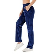 FANNYC Women's Winter Velvet Tracksuit Yoga Jogging Sports Pants Soft Velour Sweatpants Loose Casual Activewear Pants Outdoor Recreation Outwear Trousers With Pocket