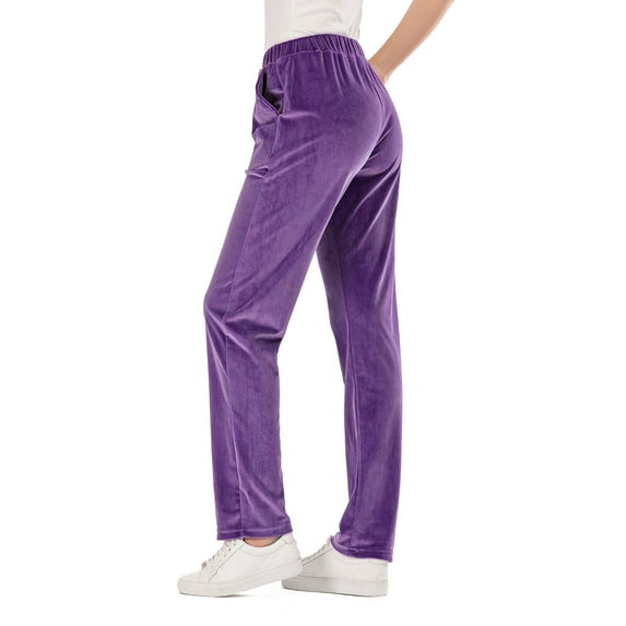 FANNYC Women's Winter Velvet Tracksuit Yoga Jogging Sports Pants Soft Velour Sweatpants Loose Casual Activewear Pants Outdoor Recreation Outwear Trousers With Pocket