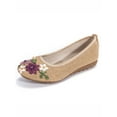 thumbnail image 1 of FANNYC Womens Women's Ethnic Style Casual Fit Flat Office Embroidered Shoes Ballet Flats Floral Embroidered Cut Platform Shoe Slip On Casual Driving Loafers Hemp soled shoes, 1 of 7