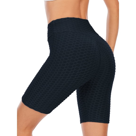 FANNYC Yoga Shorts For Womens High-Waist Quick-Drying Sports Shorts Workout Running Trousers Control Abdomen Butt Lift Yoga Half Pants, Black/Gray/Green/Navy/Red