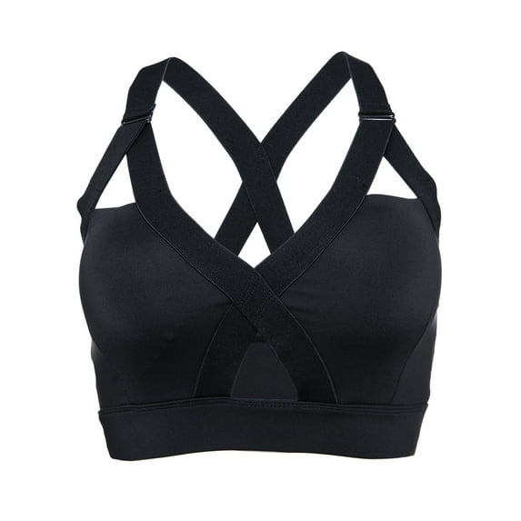 FANNYC Yoga Sports Adjustable Strappy Bra for Women Criss Cross Wirefree Bras Medium Support Yoga Workout Bra with Removable Cups