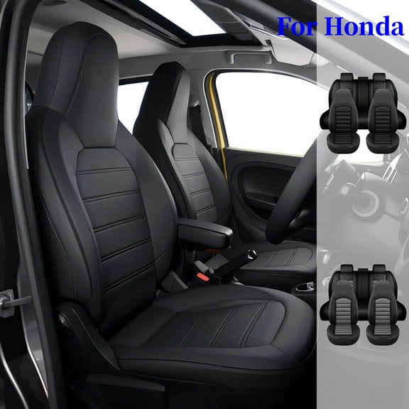 FANOTEK For 2004-2024 Honda Accord Civic Car Seat Covers, PU Leather Full-Wrap Protection to Keep Original Seats Durable & Air-Permeable for All Seasons