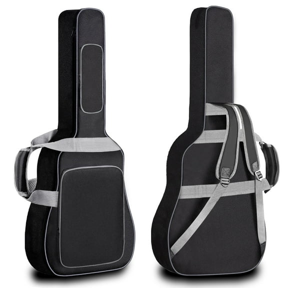 FANOTEK 39" Electric Guitar Bag, Thickened 12mm Sponge Padding Gig Bag, Waterproof Backpack Dustproof Soft Case with Large Pocket Neck Strap Black