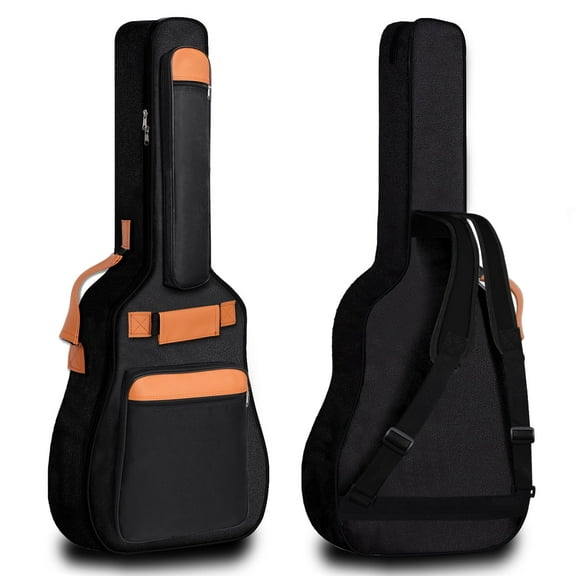 FANOTEK 39" Electric Guitar Bag, Waterproof Thickened 10mm Padding Soft Guitar Case Gig Bag, Backpack with Adjustable Shoulder Strap, Large Pocket, Black