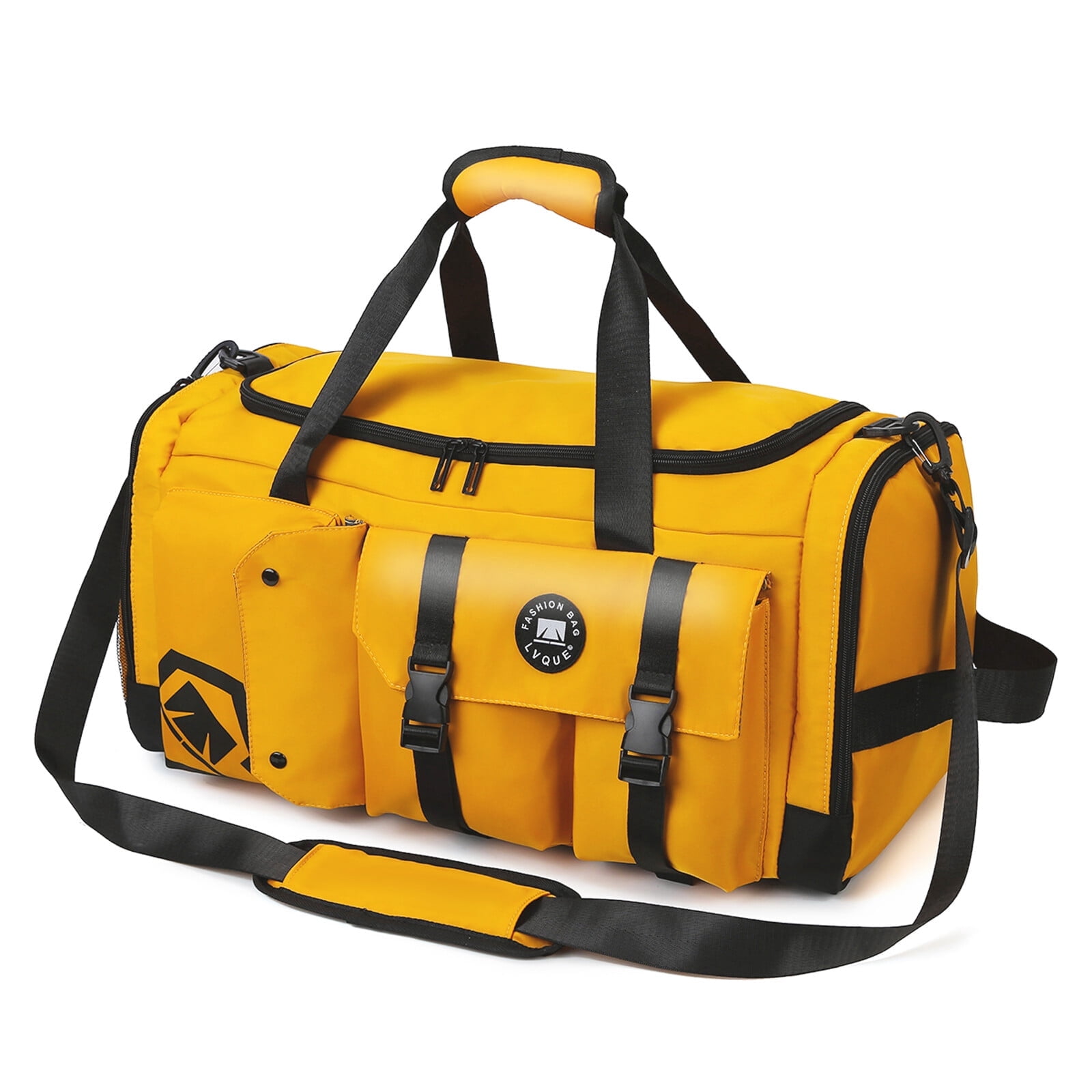 FANOTEK 40L 3 in 1 Multipurpose Duffle Bag Weekender Overnight Bag For Men Women Used For Yoga Training-Yellow
