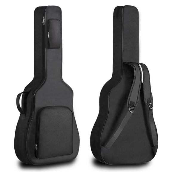 FANOTEK 41" Acoustic Guitar Bag, Waterproof Gig Bag Guitar Case 6mm Soft Sponge Padded Backpack Adjustable Strap Black