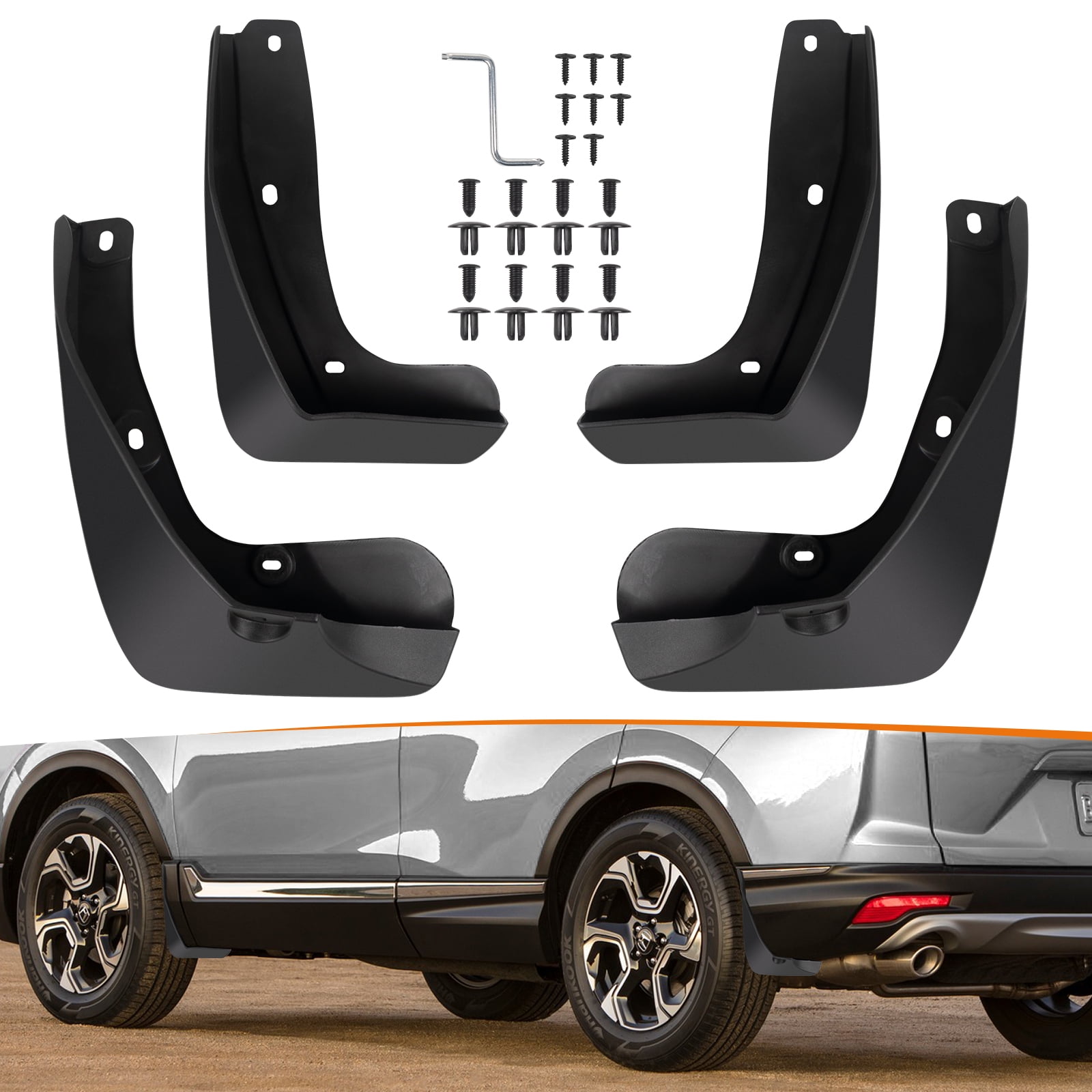 FANOTEK 4PCS Front & Rear Mud Flaps & Splash Guards Customed For 2017-2022 Honda CRV CR-V Upgrade Fender Mudguards Exterior Accessories