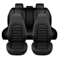 FANOTEK 5 Seat Car Seat Covers For Mazda 2,6,CX-3,CX-4 2000-2023 Full Set Seat Covers PU Leather Cushion Protector Airbag Compatible,Black