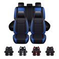 thumbnail image 1 of FANOTEK 5 Seats Universal Car Seat Covers Full Set Breathable PU Leather Automotive Seat Covers For Car SUV Sedan,Black&Blue, 1 of 9