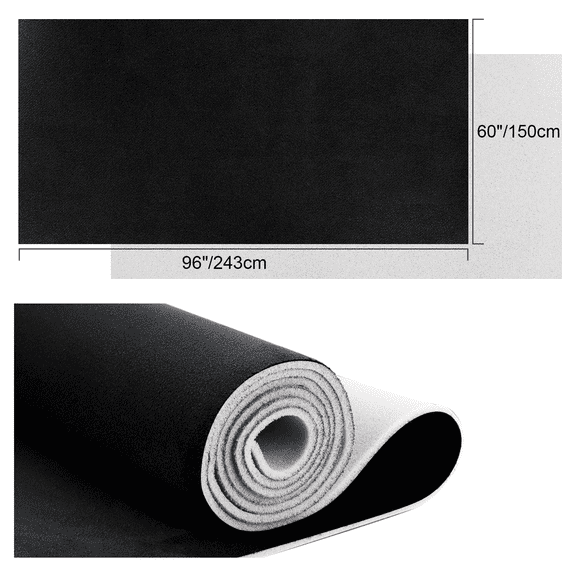 FANOTEK 96*60in Auto Headliner Fabric Suede Roof Liner with Foam Backing For Car/Truck/SUV/RV Roof,Home Repair DIY Headliner Material,Black