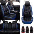 thumbnail image 1 of FANOTEK Black Blue, Pu Leather, Waterproof, Front Rear Seat Covers, 5 Pieces, 1 of 14
