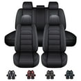 thumbnail image 1 of FANOTEK Black, PU Leather, Airbag Compatible, Front Rear Seat Covers, 5 Pieces, 1 of 14