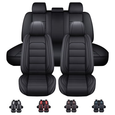 Foneso Full Set Faux Leather Car Seat Covers – Black, Fits Honda Accord Civic City CRV HRV, 5-Seats