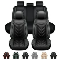 FANOTEK Black, Pu Leather, Waterproof, Automotive Seat Covers, 5 Pieces