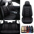 thumbnail image 1 of FANOTEK Black with Red Line, Pu Leather, Breathable, Front Rear Seat Covers, 5 Pieces, 1 of 14