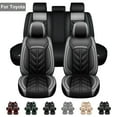 thumbnail image 1 of FANOTEK Camry Camry Black Gray PU Leather Wear-Resistant Waterproof Seat Covers 5 Pieces, 1 of 12