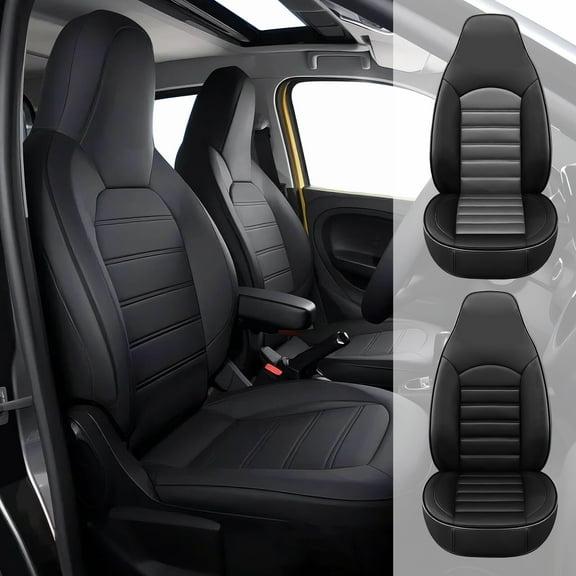 FANOTEK Car Seat Covers For Kia Optima Niro Forte 2000-2023 Full Set Seat Covers 5 Seat PU Leather Cushion Protector Airbag Compatible,Black