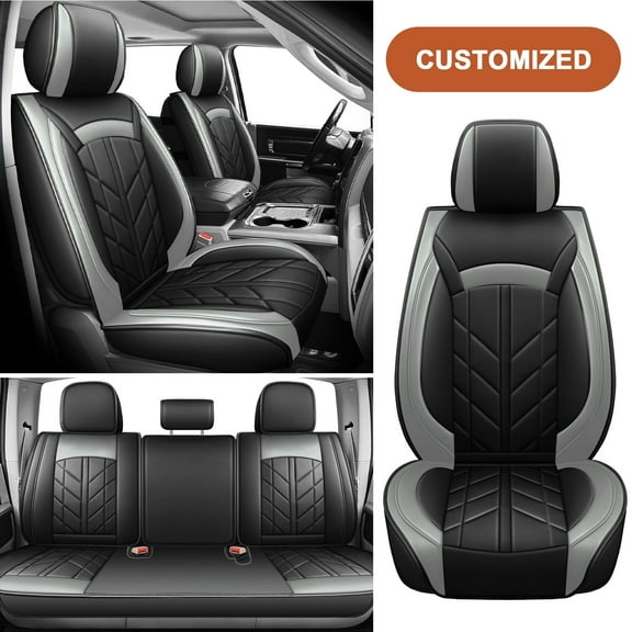 FANOTEK Car Seat Covers For Kia Sportage 2017-2022 5 Seat PU Leather Cushion Seat Protector,Black&Gray