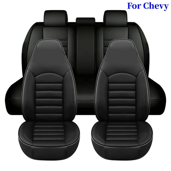 FANOTEK For Chevy Malibu Impala Seat Covers 360° Full-Wrap Front Car Seat Covers, Side Airbag Compatible, Durable & Air-Permeable for All Seasons,Black