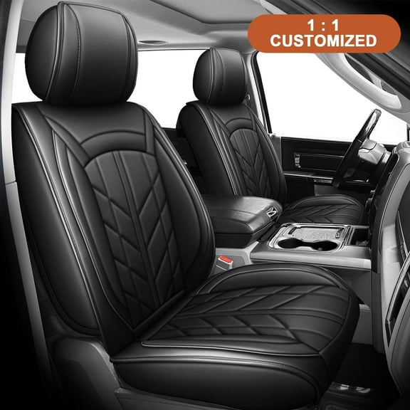 FANOTEK Custom Fit for Nissan Kicks 2018-2023 Car Seat Covers, Comfortable PU Leather Front Rear Seat Protector Black