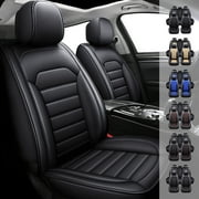 FANOTEK Fit for Toyota Car Seat Covers Waterproof Pu Leather Full Set Front &Rear Seat Protector for Corolla/ Camry/ Avalon/ Prius/ Venza Black