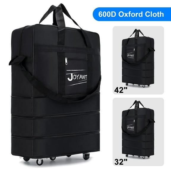 FANOTEK Foldable Duffle Luggage Bag Expandable Travel Oxford Cloth Foldable Suitcase 32",w/ wheels