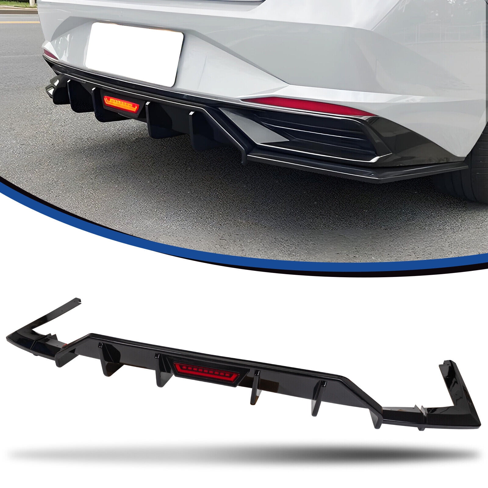 Shark Racing Diffuser FANOTEK Shark Rear Diffuser Fit For 2021-2023 Hyundai Elantra Sedan W ...