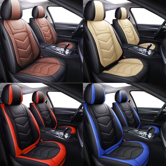 FANOTEK Sorento Black Beige, PU Leather, Waterproof, Front Rear Seat Covers, 5 Pieces