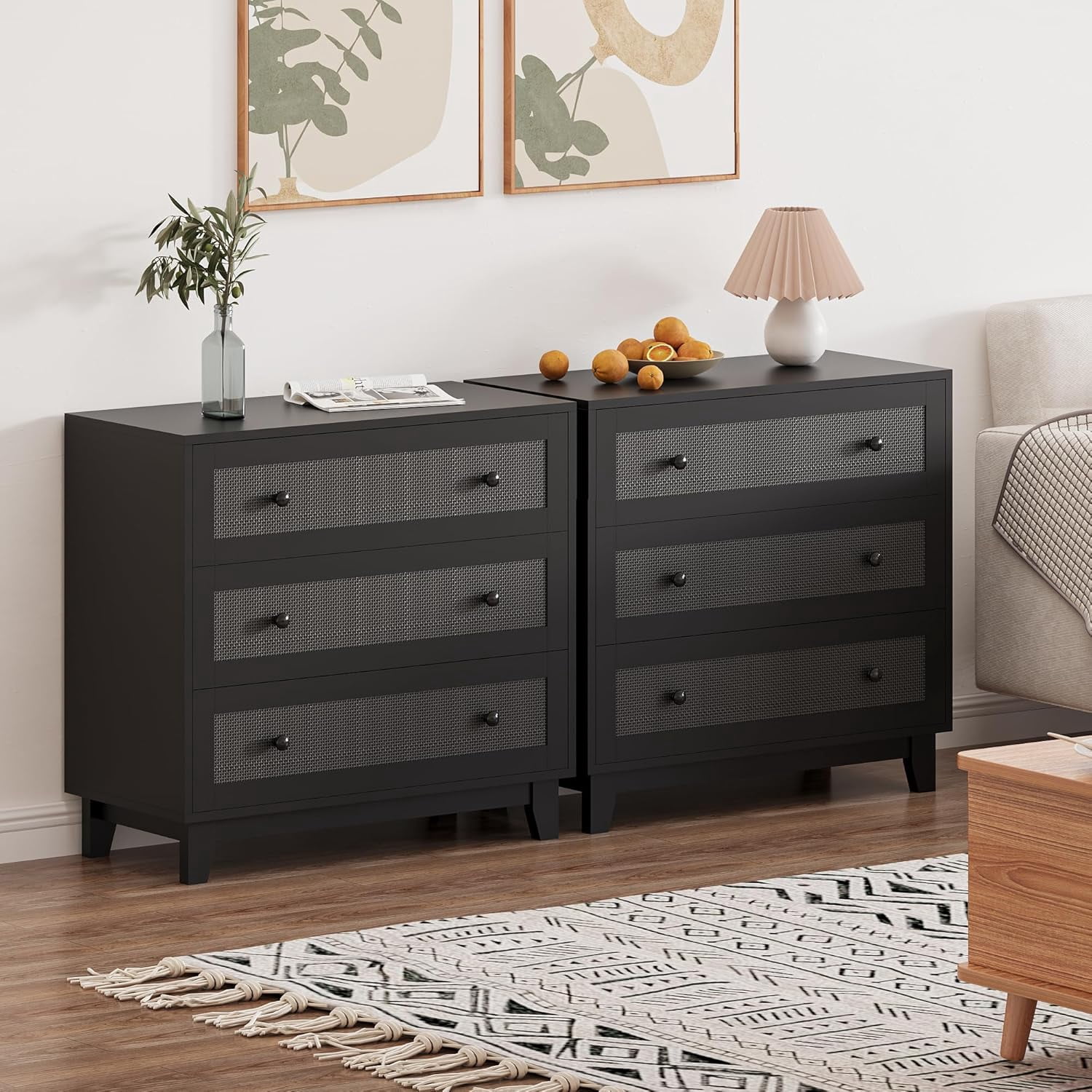 boho small dresser Bay Isle Home Boho Natural Rattan 6 - Drawer Dresser & Reviews