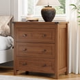 thumbnail image 1 of FANRAL 3 Drawer Farmhouse Nightstand,Wooden End Table with Anti-Tip Safety Design,Storage Bedside Table for Bedroom Living Room,Walnut Night Stand, 1 of 7