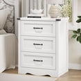 thumbnail image 1 of FANRAL 3 Drawer Modern Farmhouse Nightstand,Wooden Bedside Table with Storage,Sturdy End Table for Bedroom Living Room,White Night Stand, 1 of 7