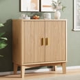 thumbnail image 1 of FANRAL 30" Wide Fluted Sideboard Buffet Cabinet with 2 Doors,Adjustable Shelves,X-Shaped Base Mid Century Modern Storage for Kitchen Living Room Dining Room,Natural Oak Storage Cabinet, 1 of 8