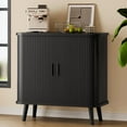 thumbnail image 1 of FANRAL 31.5" Wide Fluted Sideboard Buffet Cabinet with Sliding Door,Adjustable Shelves,Multi-Functional Storage Console for Kitchen Dining Room Living Room,Black Storage Cabinet, 1 of 7