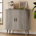 thumbnail image 1 of FANRAL 31.5" Wide Fluted Sideboard Buffet Cabinet with Sliding Door,Adjustable Shelves,Multi-Functional Storage Console for Kitchen Dining Room Living Room,Gray Storage Cabinet, 1 of 7