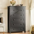 thumbnail image 1 of FANRAL 5 Drawers Tall Dresser for Bedroom,Wood Tall Dresser Modern Chest of Drawers,Closet Clothes Organizer Storage Cabinet,Black Dresser, 1 of 7