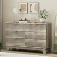 thumbnail image 1 of FANRAL 6 Drawer Dresser Fluted Dresser for Bedroom,Wooden Chest Of Drawers Modern Dresser for Closet,Gray Dresser, 1 of 6