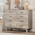 thumbnail image 1 of FANRAL 8 Drawers Dresser for Bedroom,Wood Modern Chest of Drawers with X-Shaped Sturdy Base,Gray Dresser, 1 of 7