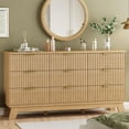 thumbnail image 1 of FANRAL 9 Drawer Dresser Fluted Dresser for Bedroom,Wooden Chest Of Drawers Modern Dresser for Closet,Natural Oak Dresser, 1 of 8