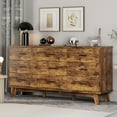 thumbnail image 1 of FANRAL 9 Drawer Dresser for Bedroom,Wood Modern Chest of Drawers with X-Shaped Sturdy Base,Brown Dresser, 1 of 8