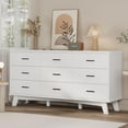 thumbnail image 1 of FANRAL 9 Drawer Dresser for Bedroom,Wood Modern Chest of Drawers with X-Shaped Sturdy Base,White Dresser, 1 of 8