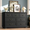 thumbnail image 1 of FANRAL Farmhouse 7 Drawers Dresser,Rustic Dresser for Bedroom,Chest of Drawers with Metal Handle,Wooden Dresser for Closet,Black Dresser, 1 of 7